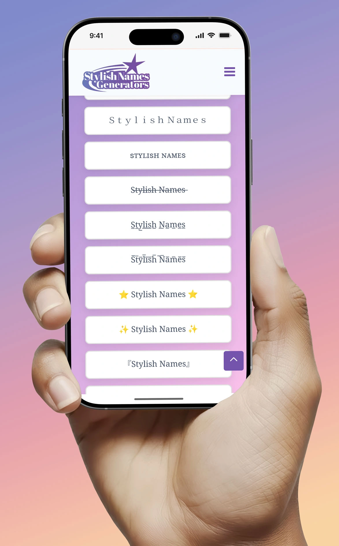 How to use the stylish name generator